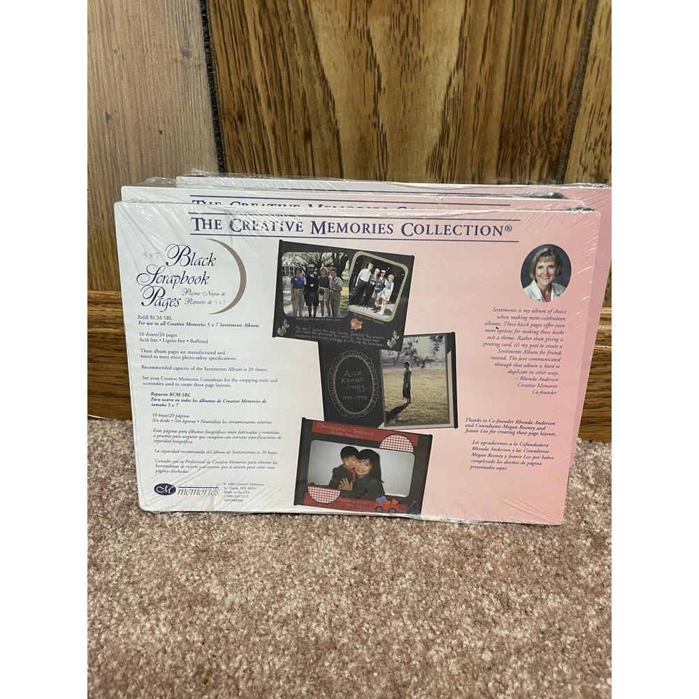 Creative Memories 5x7 BLACK Refill Pages 10 Sheets/20 Pages New in Package 2000